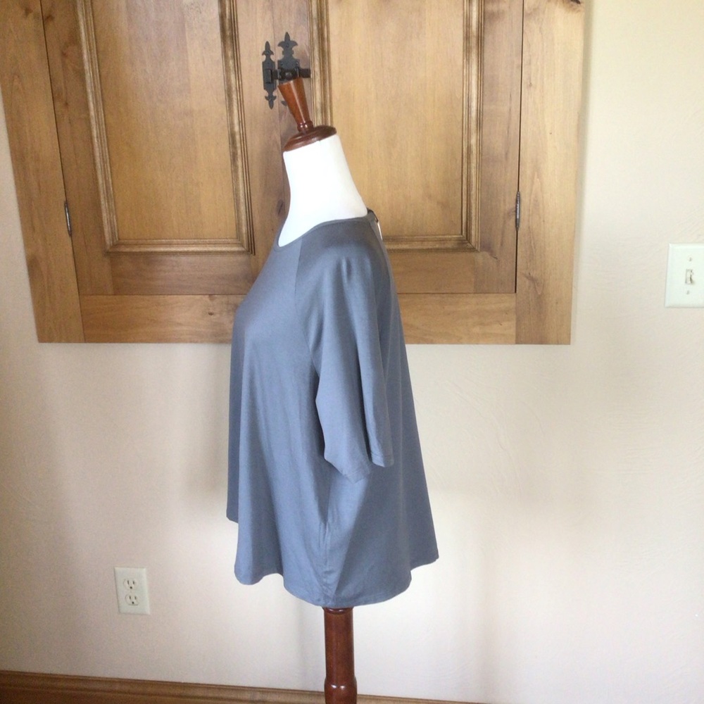 Eileen Fisher Blue slate relaxed elbow Sleeve Top NWT - Picture 2 of 8